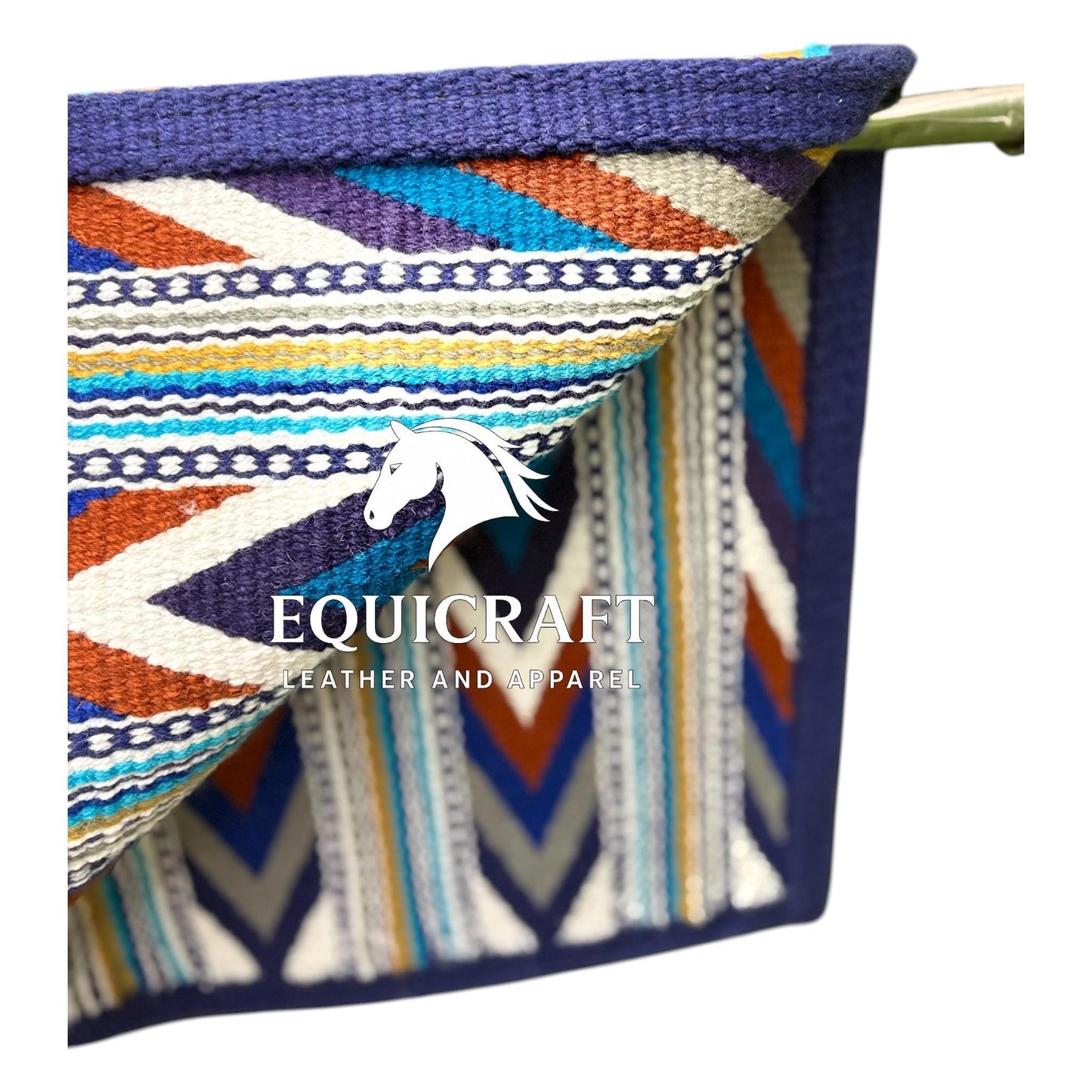 Purple Multicolor Wool Western Saddle Blanket – Aztec Chevron Show Blanket | Horse Pad Barrel Racing Rodeo Tack SIZE 34X42
