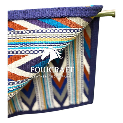 Purple Multicolor Wool Western Saddle Blanket – Aztec Chevron Show Blanket | Horse Pad Barrel Racing Rodeo Tack SIZE 34X42