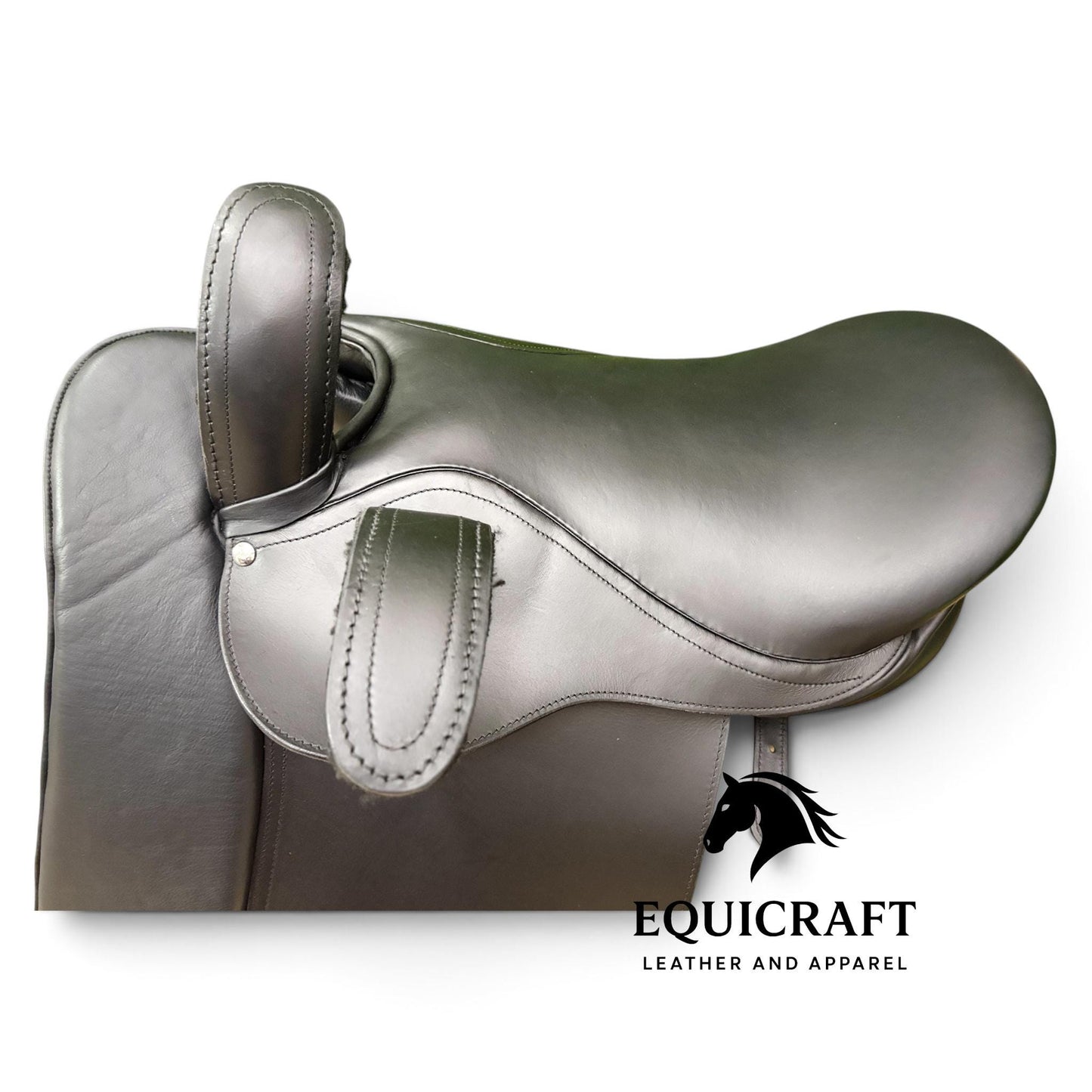 Genuine Leather Side Saddle for Women, Handmade Black Equestrian Riding Saddle, Vintage Style Horse Saddle, Traditional Leather Tack