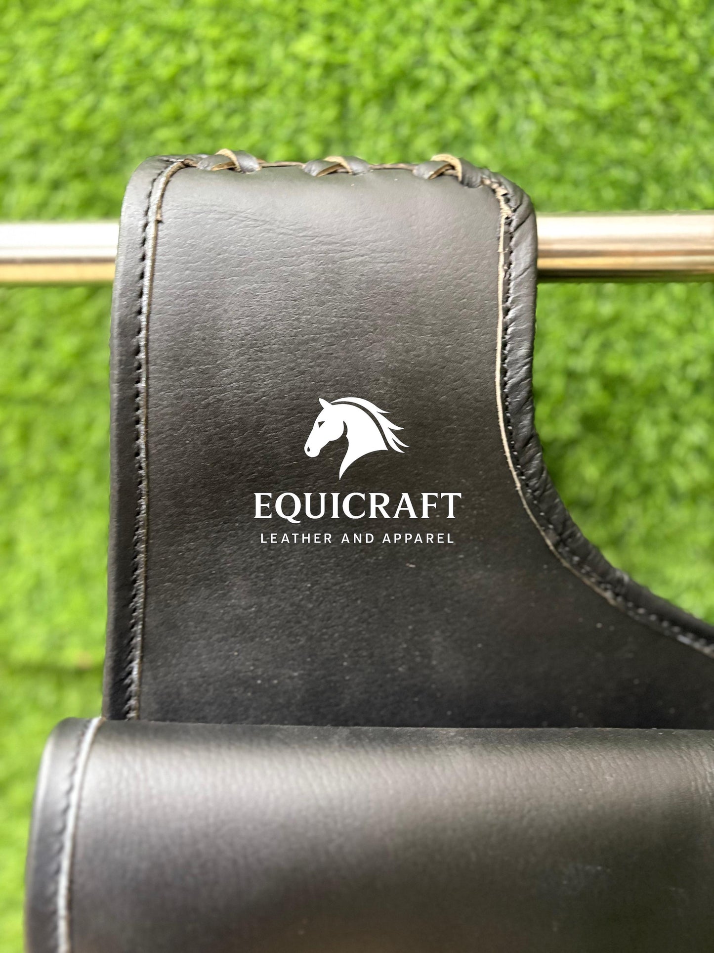 Black Leather Western Saddle Bag – Small Double Buckle Horse Trail Bag | Braided Edge Cowboy Riding Tack